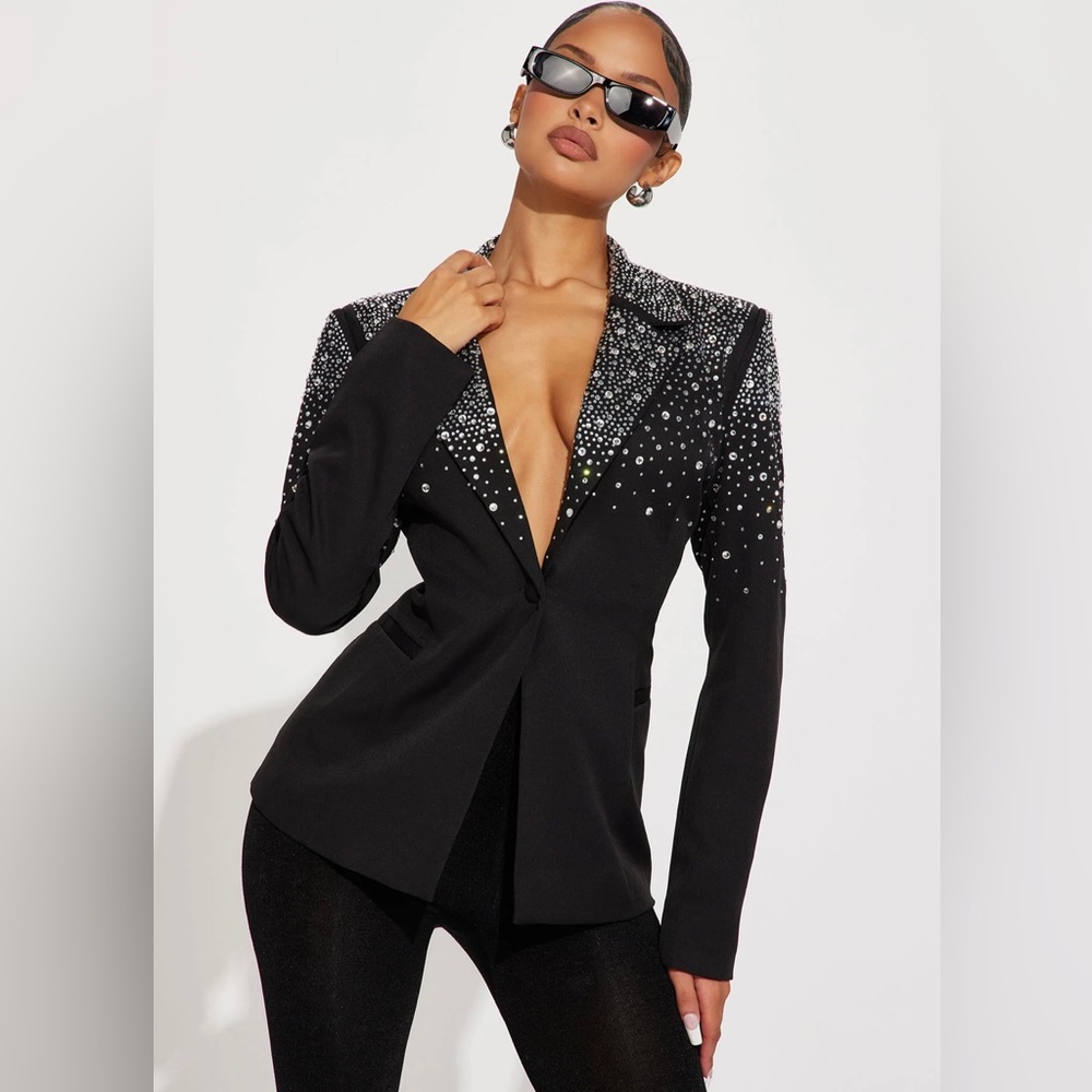 Fashion Nova Rhinestone Blazer